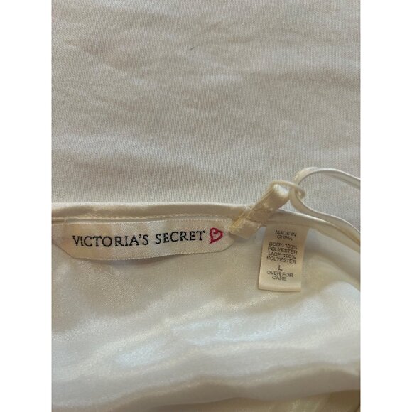 90’s Victorias Secret L Ivory Satin Lace Chemise VTG Silky Ballerina Slip Dress - Picture 6 of 10